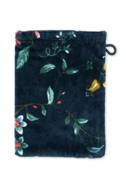 Pip Studio Washandje Set/3 Les Fleurs Donker 16X22 Cm Blauw