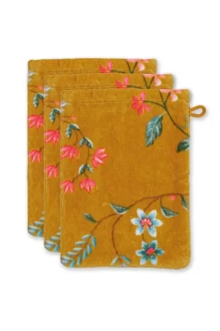 Pip Studio Washandje Set/3 Les Fleurs 16X22 Cm Geel Clearance