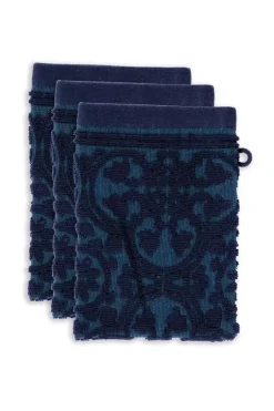 Pip Studio Washandje Set/3 Tile De Pip Donker 16X22 Cm Blauw Best