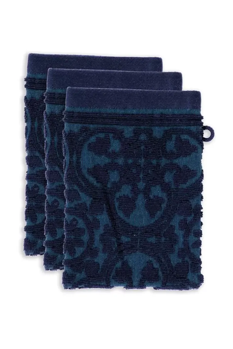 Pip Studio Washandje Set/3 Tile De Pip Donker 16X22 Cm Blauw Best