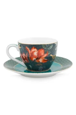 Pip Studio Winter Wonderland Espresso Kop & Schotel Donkerblauw Online