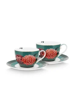 Pip Studio Winter Wonderland Set/2 Cappuccino Kop & Schotel Groen Online